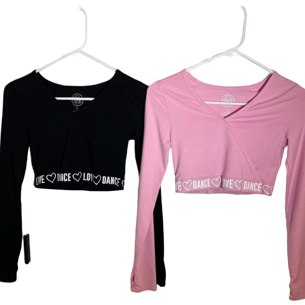 NWOT SO long sleeve dance crop tops size 12
